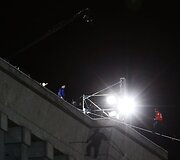 Niko Wallenda pasirodymas 152 metrų auk&scaron;tyje, Čikagoje.