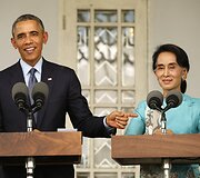 Barackas Obama ir Aung San Suu Kyi