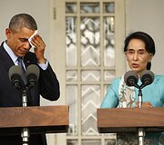 Barackas Obama ir Aung San Suu Kyi