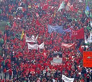 Protestuotojai Briuselyje