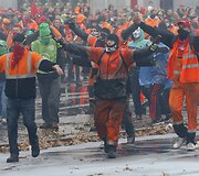 Protestuotojai Briuselyje