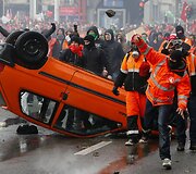 Protestuotojai Briuselyje