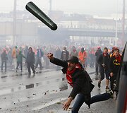 Protestuotojai Briuselyje