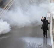 Protestuotojas Briuselyje