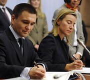 Pavlo Klimkinas ir Federica Mogherini
