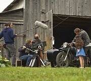 Filmo &bdquo;Pakeliui&ldquo; filmavimo akimirka