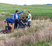 Filmo &bdquo;Pakeliui&ldquo; filmavimo akimirka