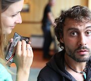 Filmo &bdquo;Pakeliui&ldquo; filmavimo akimirka