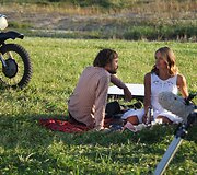 Filmo &bdquo;Pakeliui&ldquo; filmavimo akimirka
