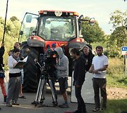 Filmo &bdquo;Pakeliui&ldquo; filmavimo akimirka