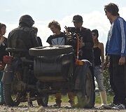 Filmo &bdquo;Pakeliui&ldquo; filmavimo akimirka