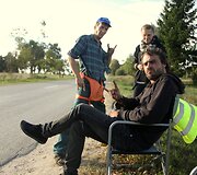 Filmo &bdquo;Pakeliui&ldquo; filmavimo akimirka