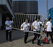 Honkonge ardomos protestuotojų stovyklos