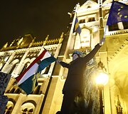 Demonstrantas Budape&scaron;te 