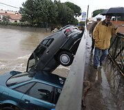 Potvynio padariniai Prancūzijos pietuose 