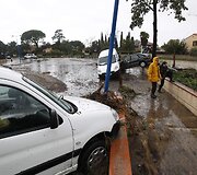 Potvynio padariniai Prancūzijos pietuose 