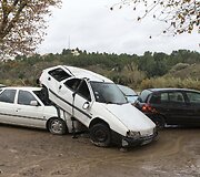 Potvynio padariniai Prancūzijos pietuose 