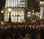 Demonstrantai Vengrijoje 