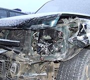 Pasieniečių automobilis, kurį taranavo sprunkantys kontrabandininkai 