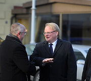 Juozas Olekas ir &Scaron;vedijos gynybos ministras Peteris Hultqvistas