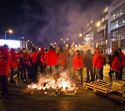 Profsąjungos narių streikas Belgijoje 