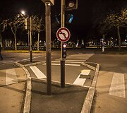 Įvykio vieta, kurioje automobiliu buvo nutrenkti žmonės.