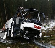 Autobusas po avarijos Vokietijoje
