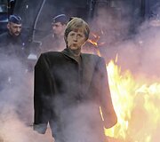 Briuselyje deginamas Angelos Merkel atvaizdas