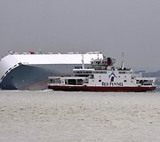&bdquo;Hoegh Osaka&ldquo; krovininis laivas Laman&scaron;o sąsiauryje