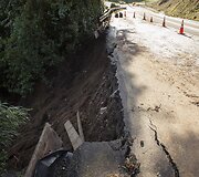 Žemės nuo&scaron;liaužos padariniai Hokviame