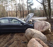 &bdquo;Volvo&ldquo; avarija Verk&scaron;nionių kaime, Vilniaus rajone.