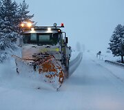 Ispanijos &scaron;iaurėje nuo kelių valomas sniegas