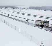 Ispanijos &scaron;iaurėje nuo kelių valomas sniegas