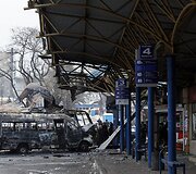 Donecke ap&scaron;audyta autobusų stotis