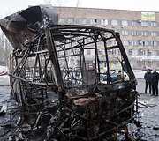 Donecke ap&scaron;audyta autobusų stotis