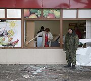 Donecke ap&scaron;audyta autobusų stotis