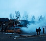 Donecke ap&scaron;audyta autobusų stotis