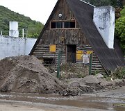 Potvynio padariniai Kordobos provincijoje, Argentinoje.