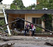 Potvynio padariniai Kordobos provincijoje, Argentinoje.