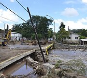 Potvynio padariniai Kordobos provincijoje, Argentinoje.