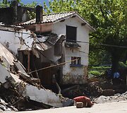 Potvynio padariniai Kordobos provincijoje, Argentinoje.