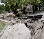 Potvynio padariniai Kordobos provincijoje, Argentinoje.