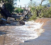 Potvynio padariniai Kordobos provincijoje, Argentinoje.