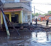 Potvynio padariniai Kordobos provincijoje, Argentinoje.