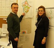 Laisvūnas Budėnas ir kra&scaron;tovaizdžio architektė Ramunė Sanderson