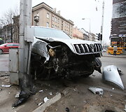 Avarija Kęstučio ir Maironio g. sankryžoje, Kaune.