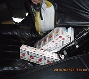 Kontrabandinių cigarečių slėptuvė &bdquo;Audi&ldquo; automobilyje
