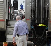 Traukinio ir vilkiko avarija &Scaron;iaurės Karolinoje 