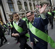 Niujorko &Scaron;v.Patriko dienos parade buvo leista žygiuoti grupei gėjų