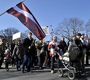 Eitynės Rygoje, skirtos pagerbti Antrojo pasaulinio karo Latvijos karius